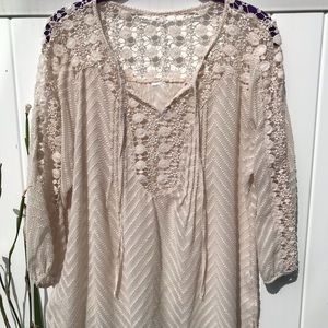Cream colored Bila lace top